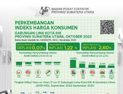 [Update] Dipicu Kenaikan Harga Beras, Sumut Inflasi YoY 2,60% di Bulan Oktober
